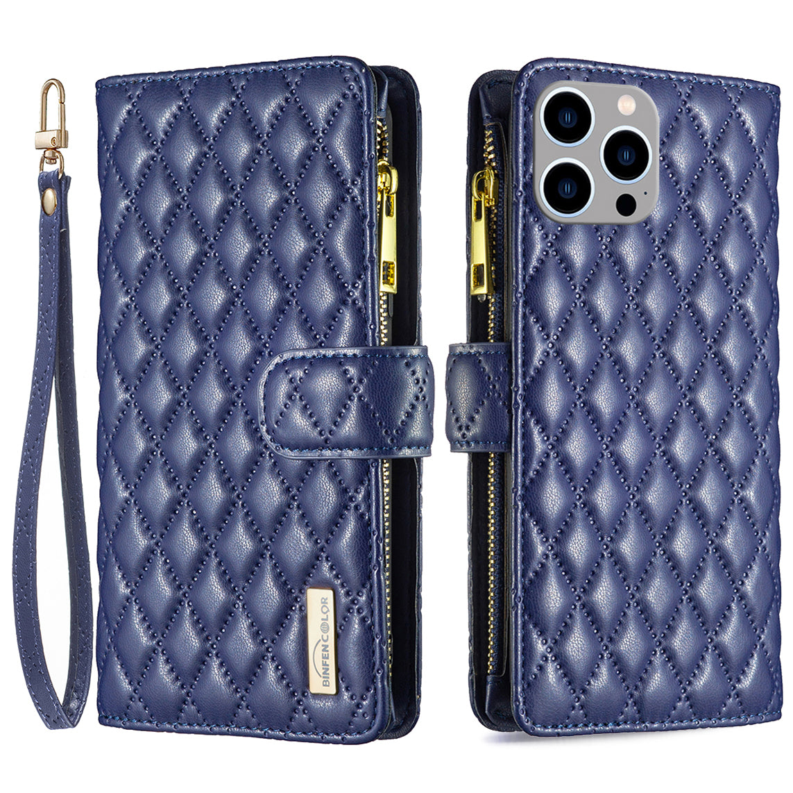 BINFEN COLOR BF Style-15 For iPhone 15 Pro Zipper Pocket Flip Case Wallet Phone Stand Shell Leather Cover BINFEN COLOR BF Style-15 For iPhone 15 Pro Zipper Pocket Flip Case Wallet Phone Stand Shell Leather Cover
